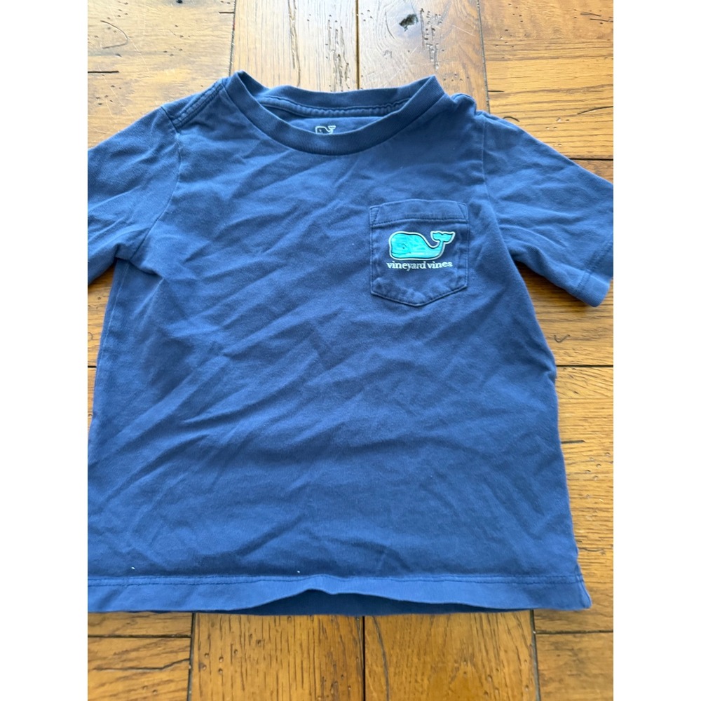 Vineyard Vines Kids Navy Blue Short Sleeve Whale Pocket Graphic T-Shirt 2T